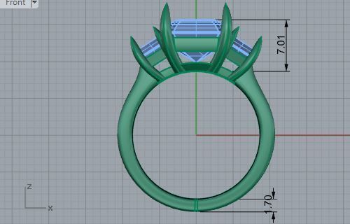 Opened chain style diamond ring 3738 3D print model 3D print model_5