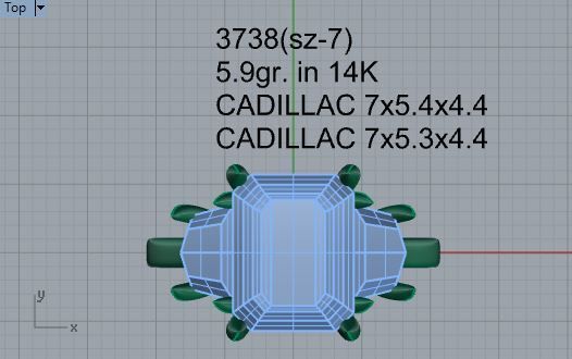 Opened chain style diamond ring 3738 3D print model 3D print model_4