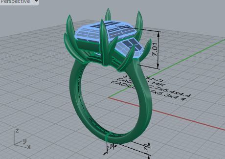 Opened chain style diamond ring 3738 3D print model 3D print model_7