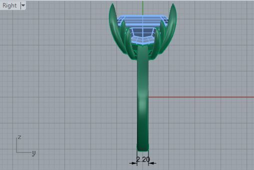 Opened chain style diamond ring 3738 3D print model 3D print model_6