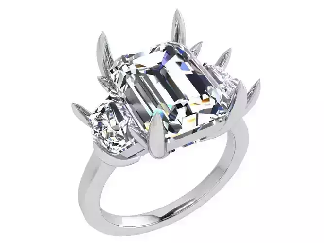 Opened chain style diamond ring 3738 3D print model