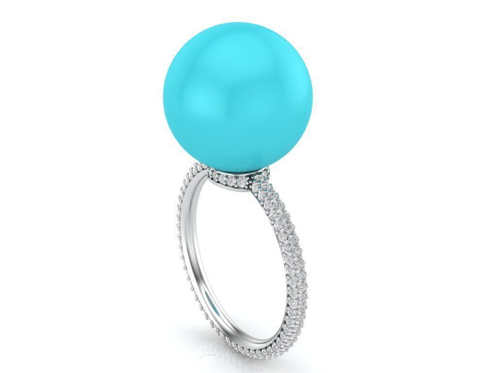 pearl ring 3D print model_2
