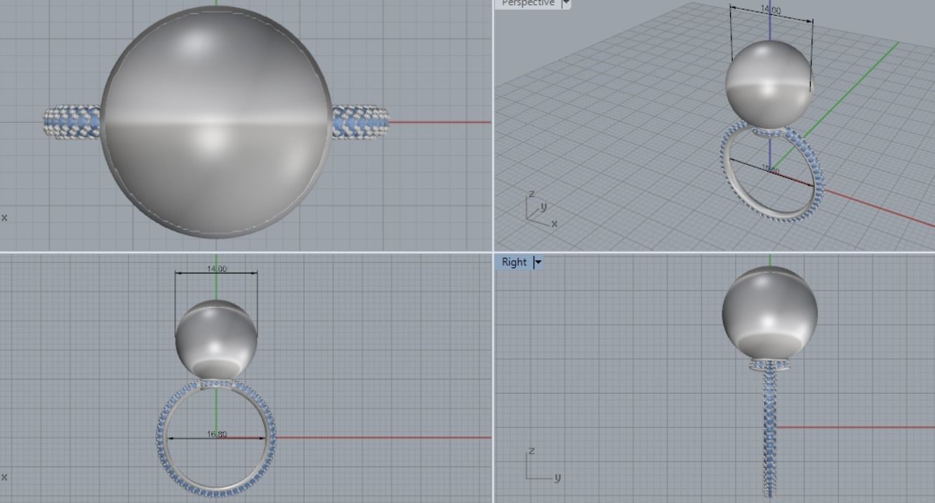 pearl ring 3D print model_6
