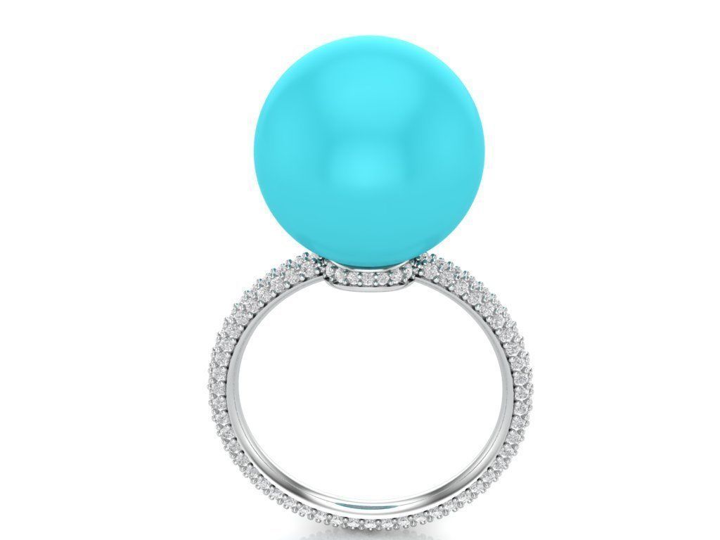 pearl ring 3D print model_1