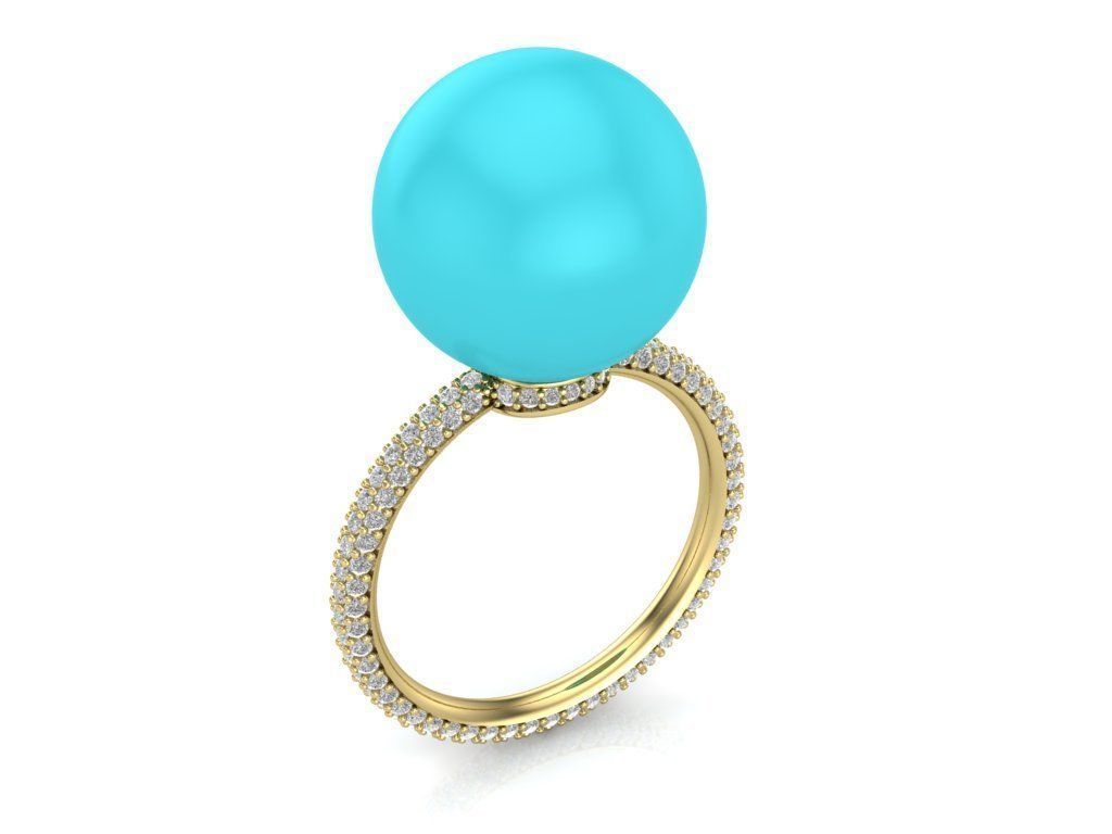 pearl ring 3D print model_4