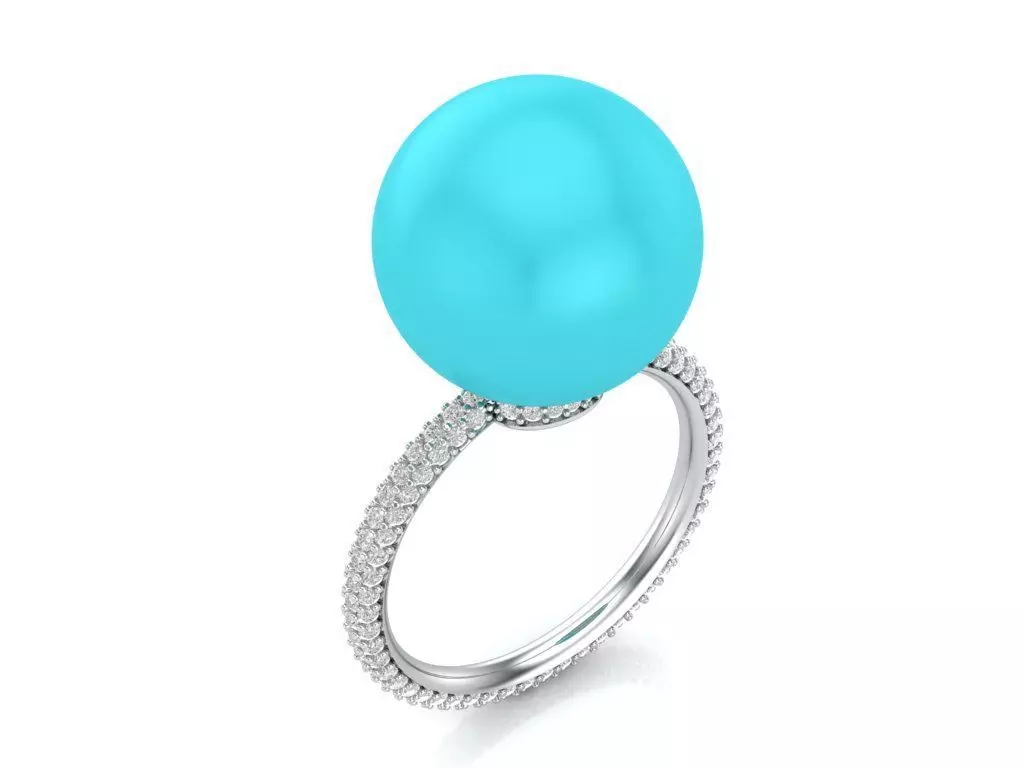 pearl ring 3D print model_0