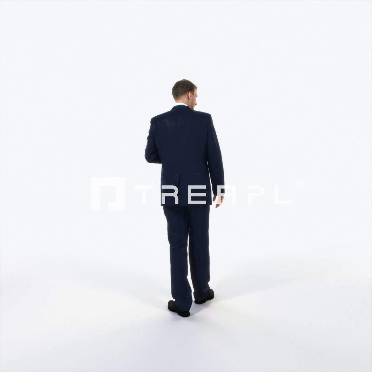 Mistery 09K Listening Elegant Man Low-poly 3D model_3