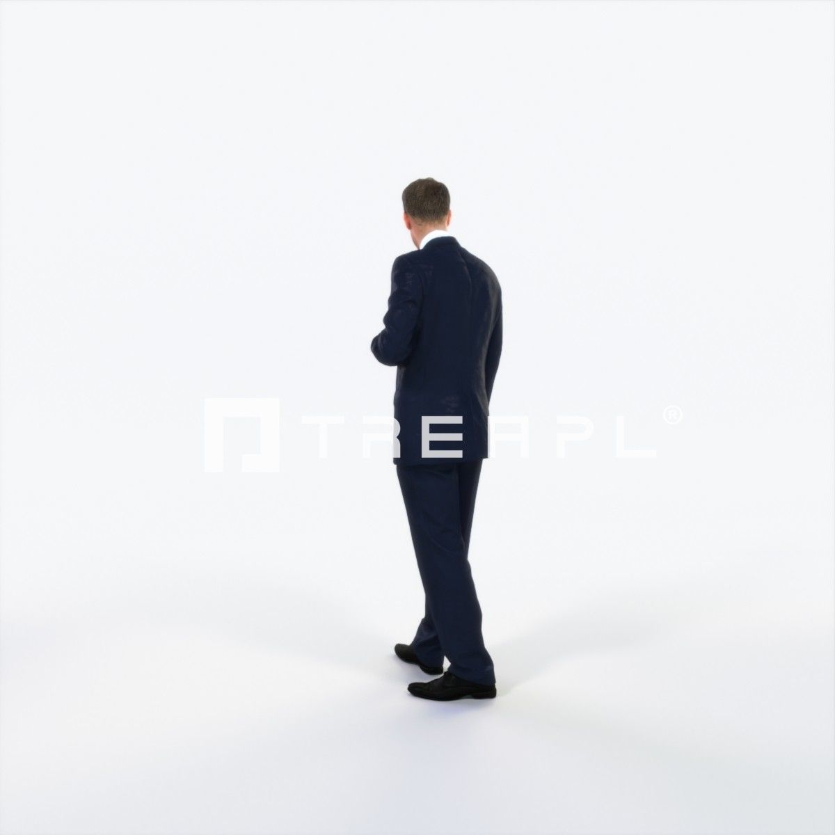 Mistery 09K Listening Elegant Man Low-poly 3D model_4