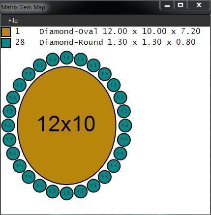 cluster halo setting oval pendant with center stone 12x10  Low-poly 3D model_5