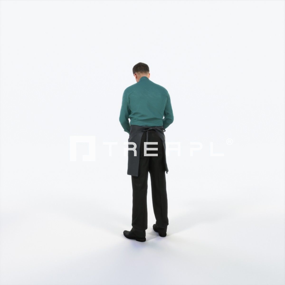 Mistery 25I Waiter Noting Working Man Low-poly 3D model_4