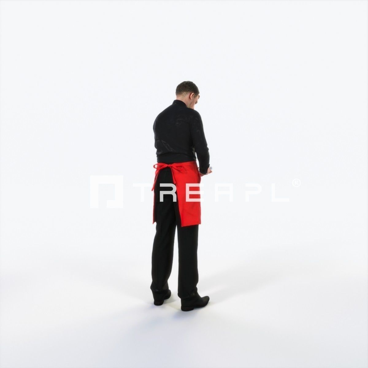 Mistery 25E Waiter Noting Working Man Low-poly 3D model_3