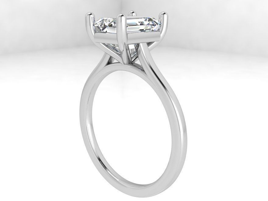 Square diamond stone ring 3752 3D print model 3D print model_2