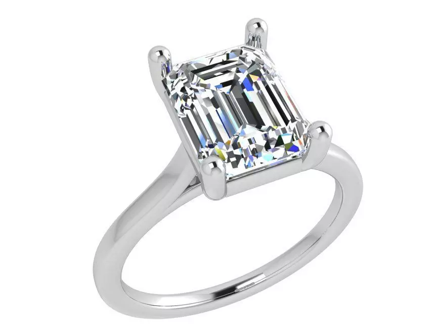 Square diamond stone ring 3752 3D print model 3D print model_0
