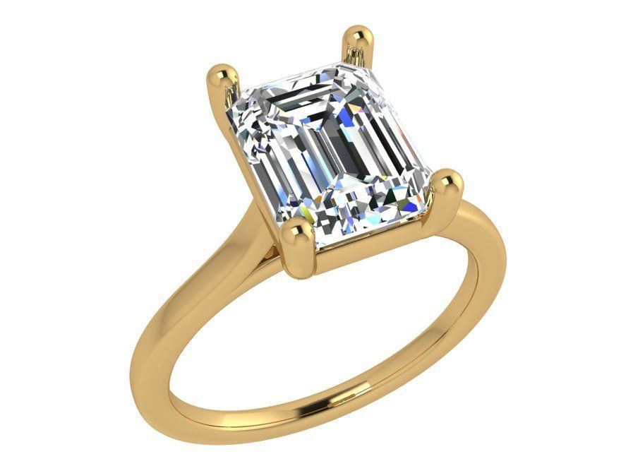 Square diamond stone ring 3752 3D print model 3D print model_1