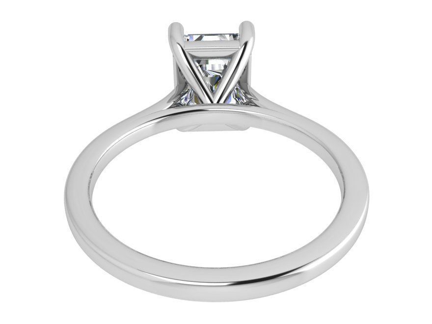 Square diamond stone ring 3752 3D print model 3D print model_3