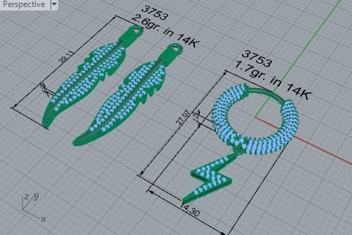 Leaf and lightning set 3753 3D print model 3D print model_7