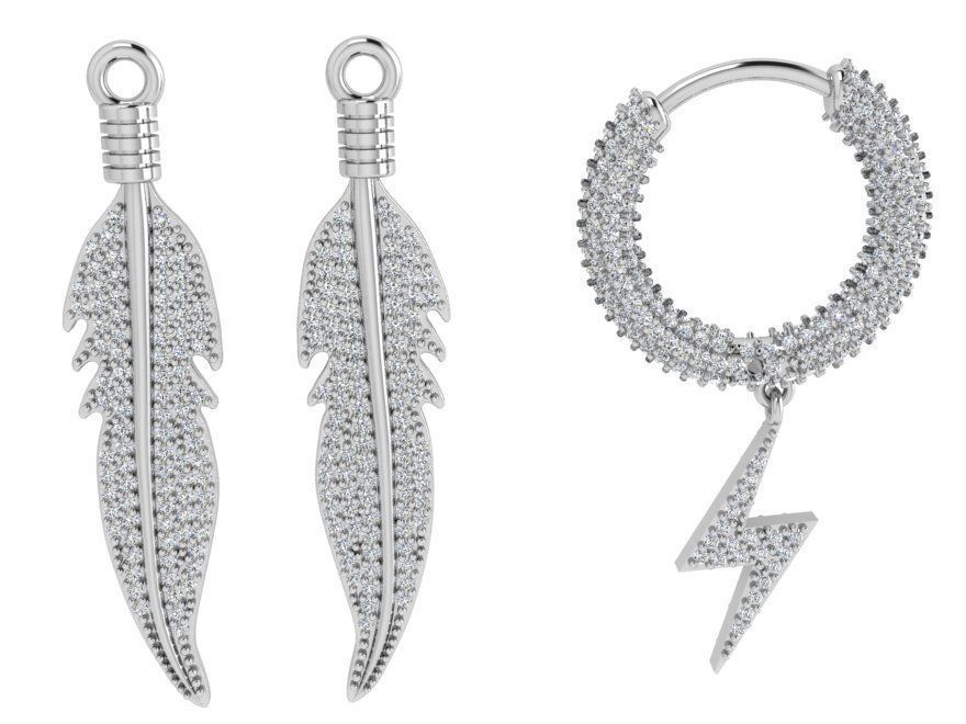 Leaf and lightning set 3753 3D print model 3D print model_2