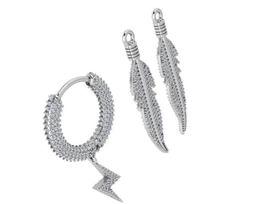 Leaf and lightning set 3753 3D print model 3D print model_3