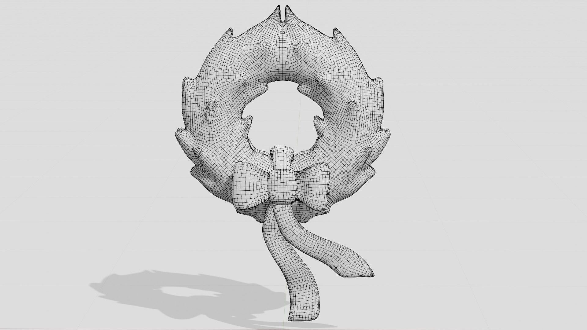 Beautiful Christmas fir wreath with bow  3D model_6