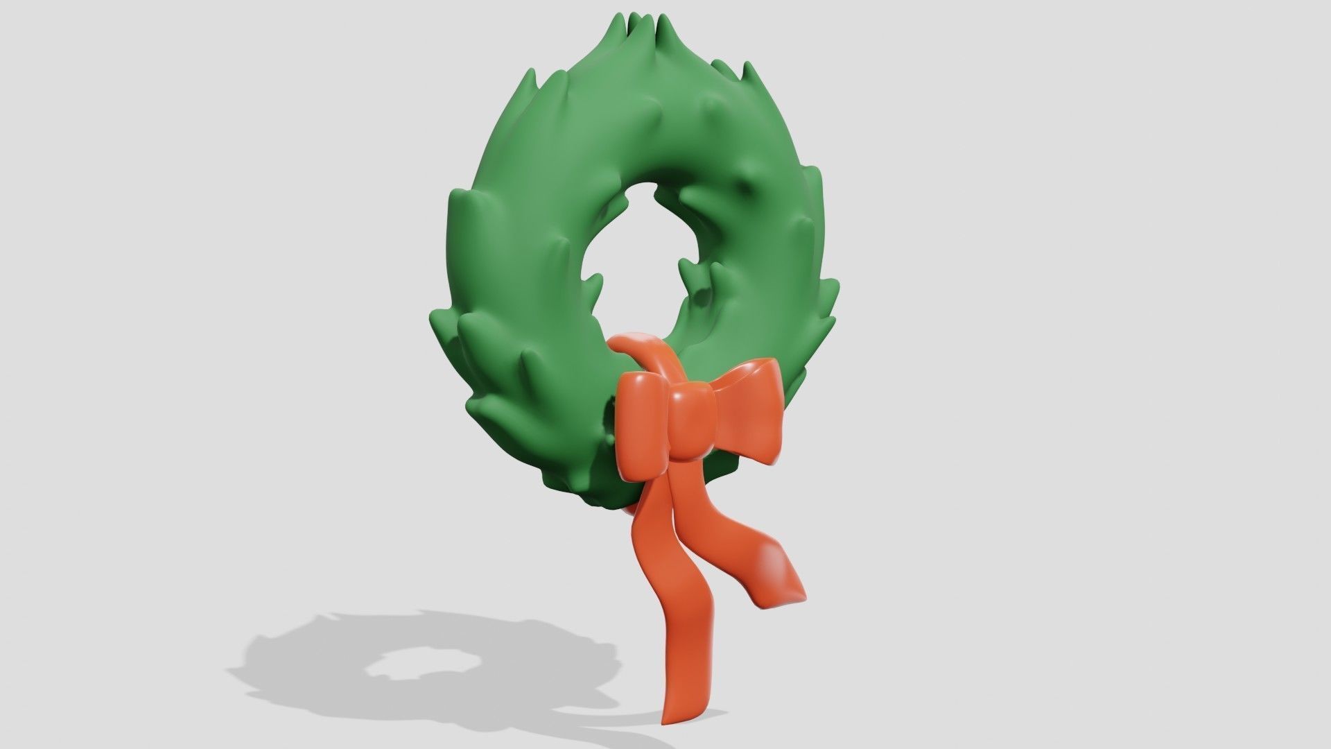 Beautiful Christmas fir wreath with bow  3D model_1