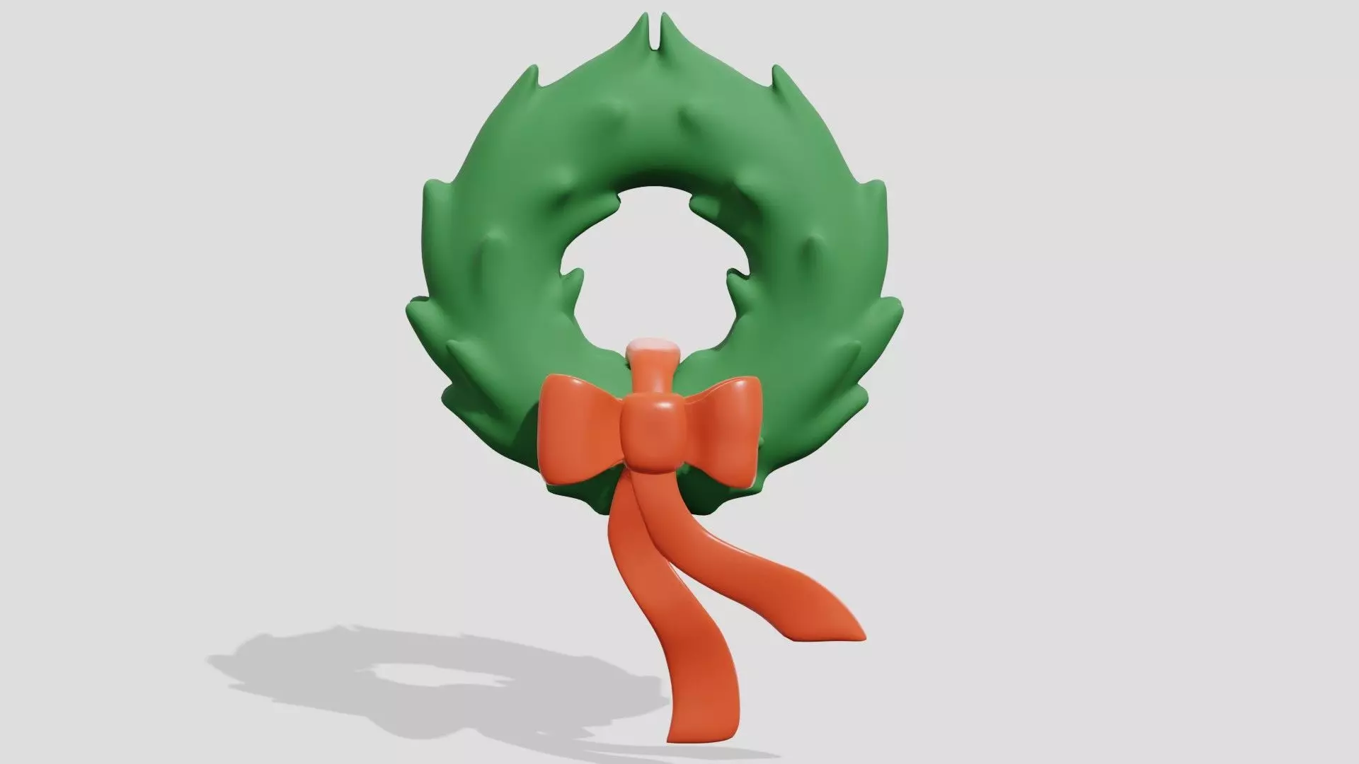 Beautiful Christmas fir wreath with bow  3D model_0