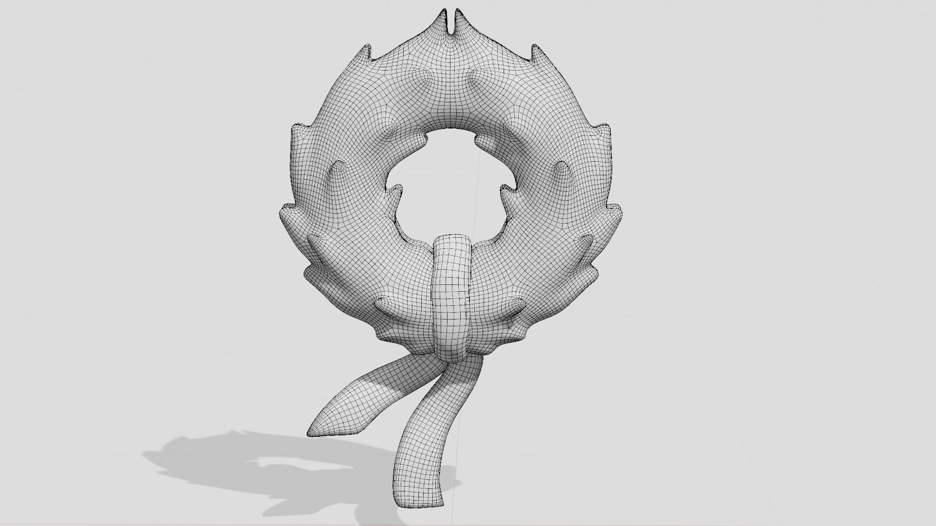 Beautiful Christmas fir wreath with bow  3D model_7