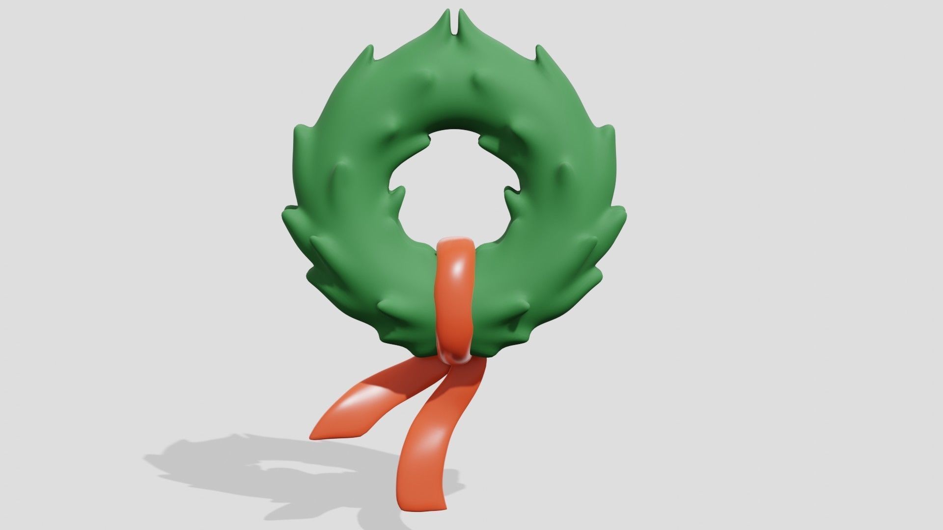 Beautiful Christmas fir wreath with bow  3D model_3