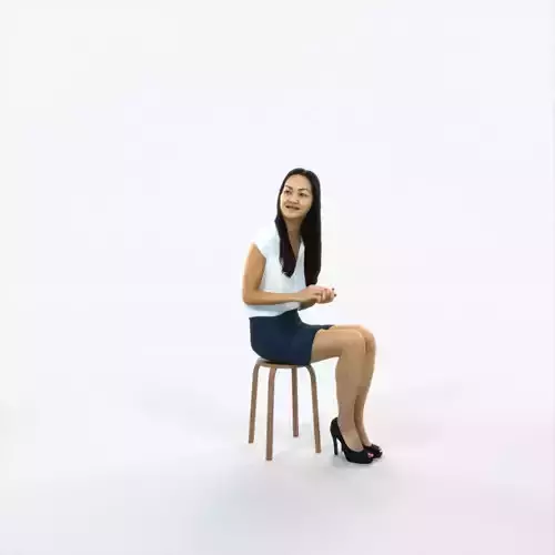 Passion 18H Observing Clapping East Asian Sitting Casual Woman