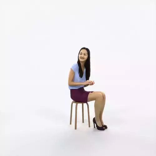 Passion 18G Observing Clapping East Asian Sitting Casual Woman