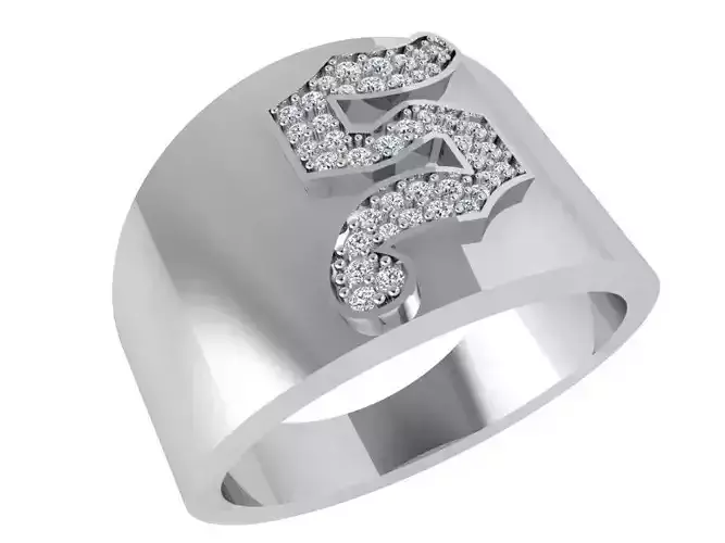 Stylish S letter ring 3758 3D print model