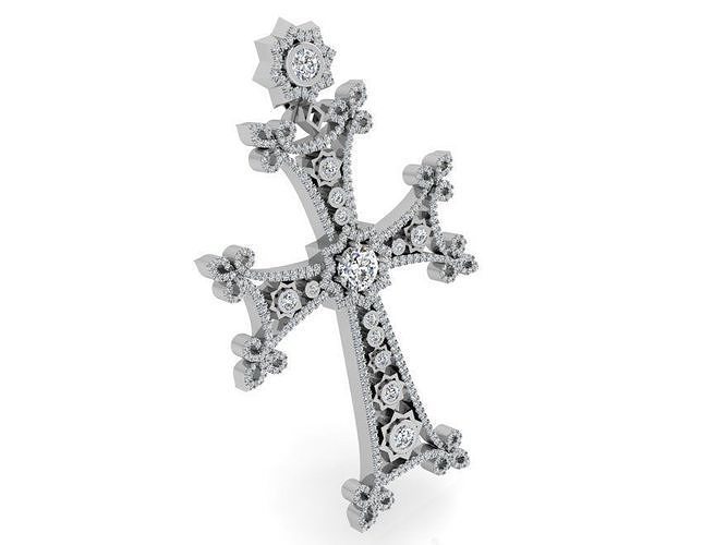 Dressy cross pendant 3759 3D print model 3D print model