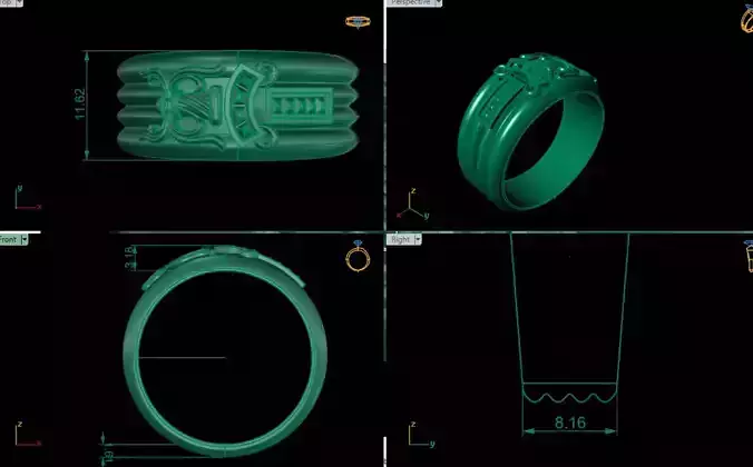 chrome heart textures ring 3d models print