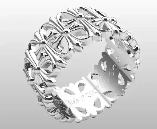 chrome heart Double Cross Ring 3d models print