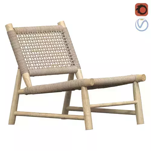 Bazar Bizar Island Sisal One Seater Chair Natural 3D model
