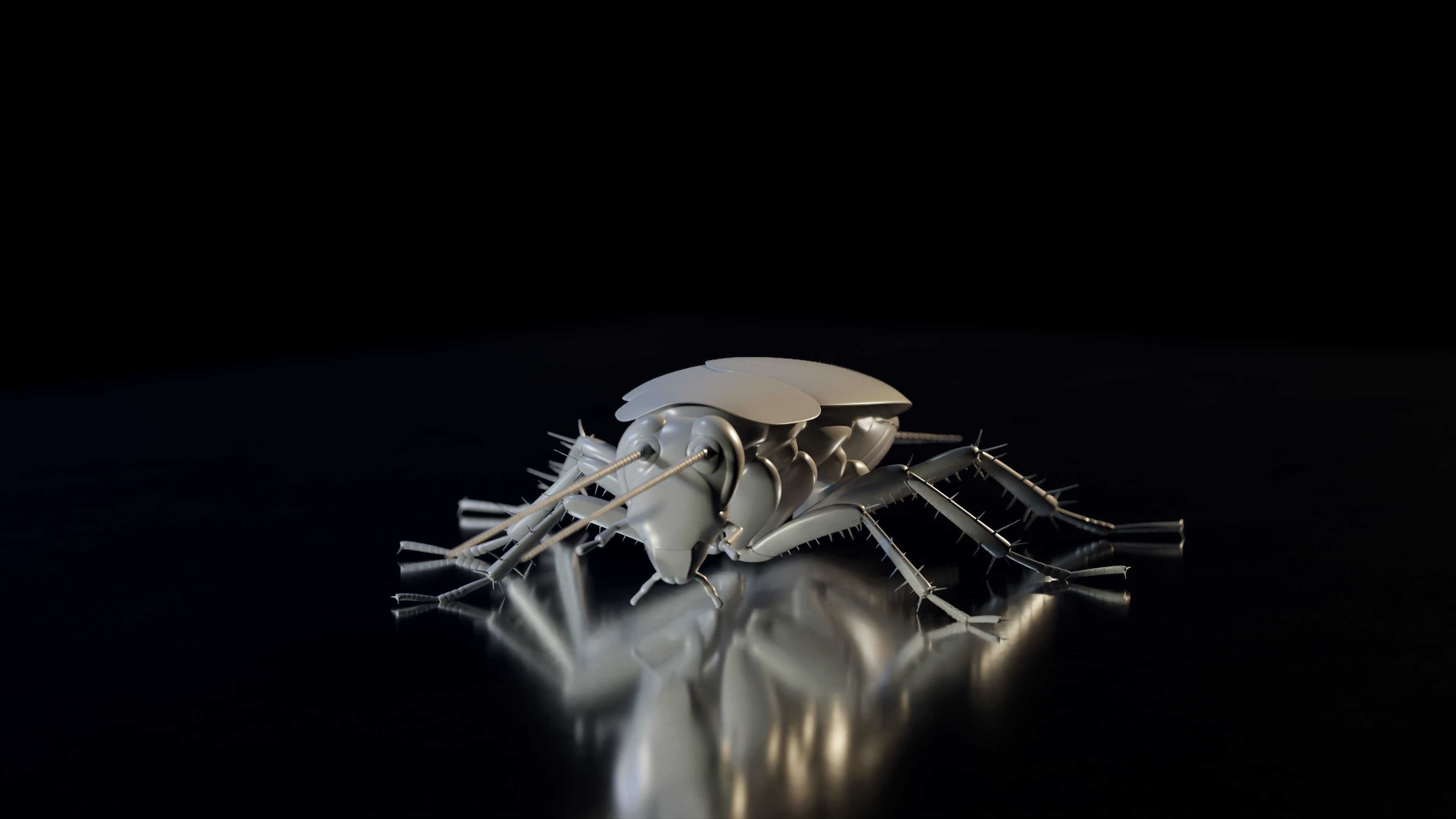 Realistic Cockroach 3D Model Rigged and PBR Textured 3D model_9