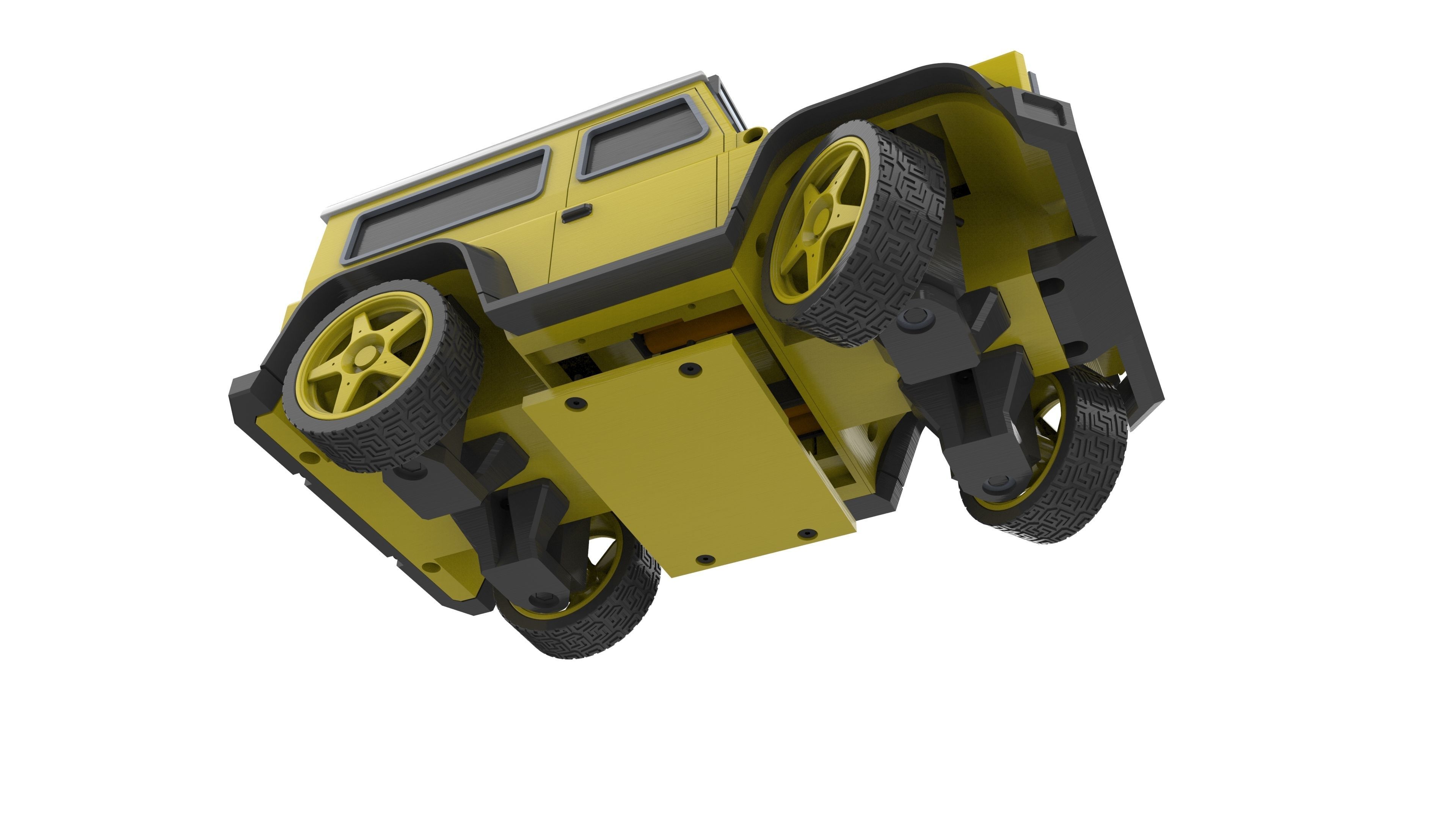 Jeep - Housing for RC Car  - Printable 3d model - STL files 3D print model_7