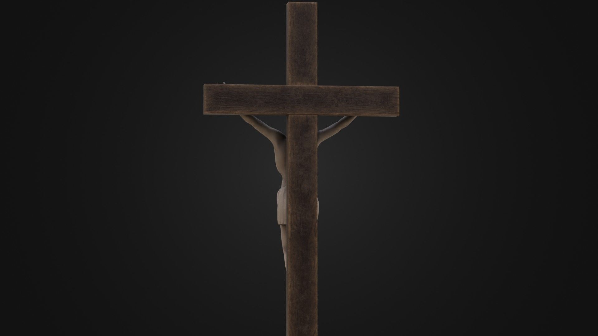 Old Dirty Crucifix Jesus in Cross Low-poly 3D model_23