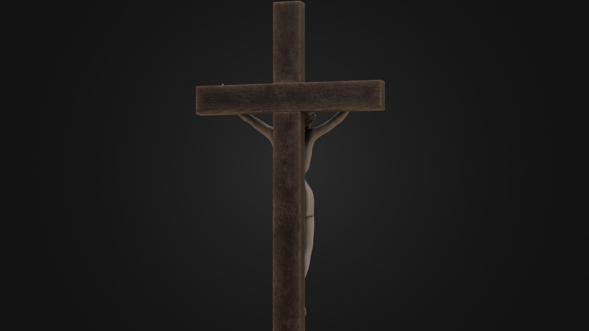 Old Dirty Crucifix Jesus in Cross Low-poly 3D model_20