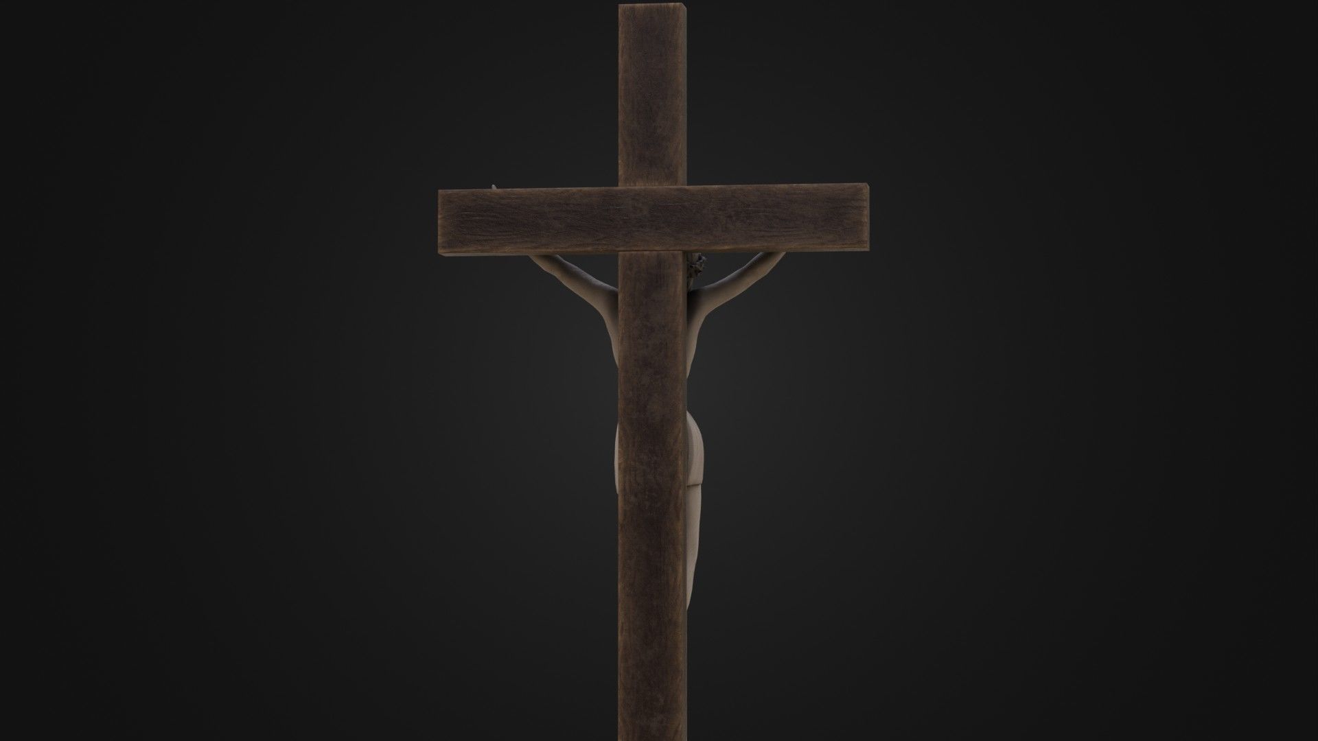 Old Dirty Crucifix Jesus in Cross Low-poly 3D model_21