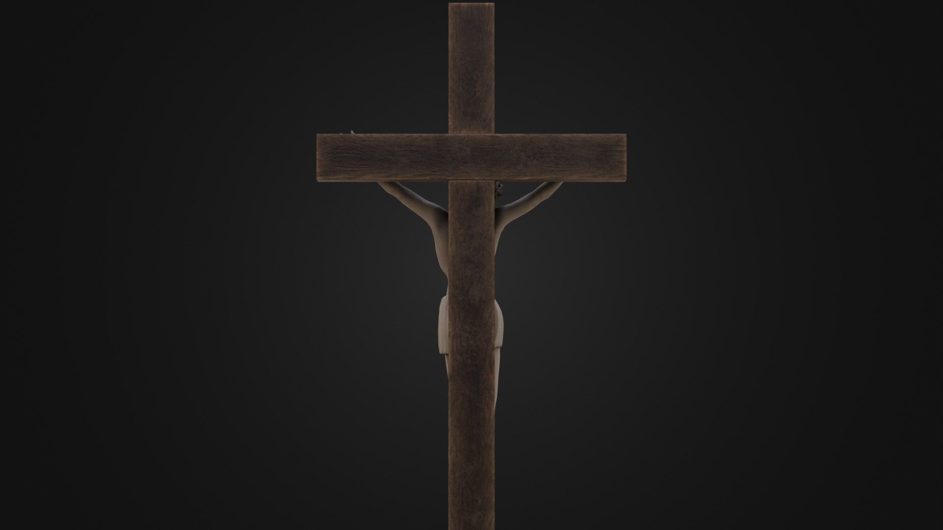 Old Dirty Crucifix Jesus in Cross Low-poly 3D model_22