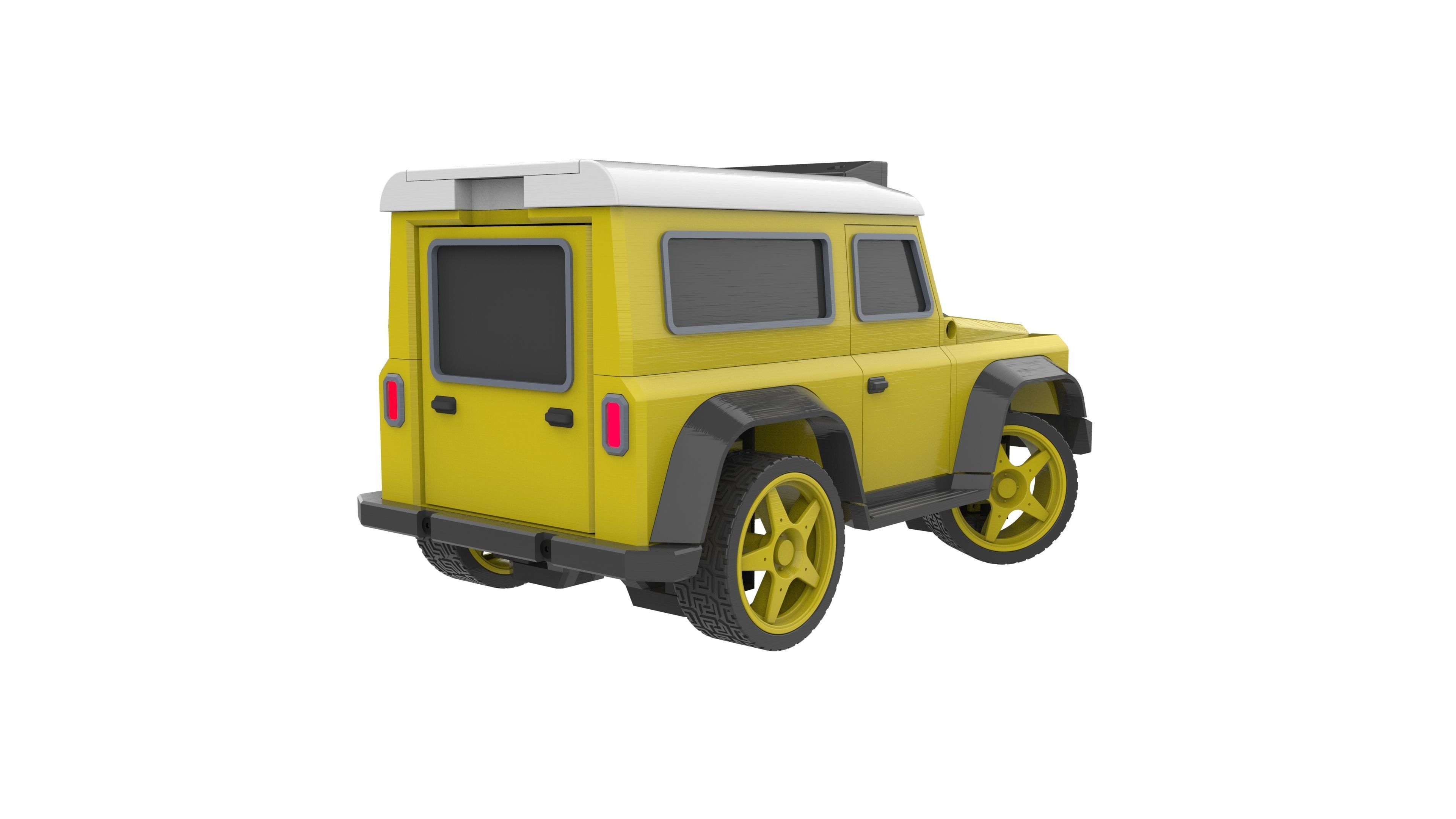 Jeep - Housing for RC Car  - Printable - STL - Commercial 3D print model_3
