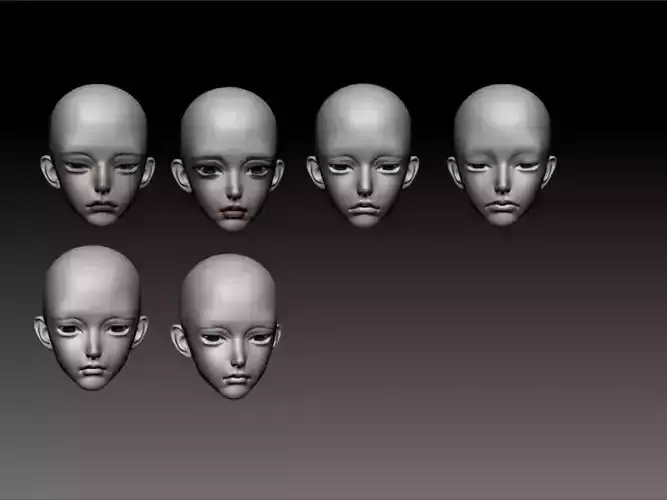 6 HEADS FOR BJD STL DOLL SERA