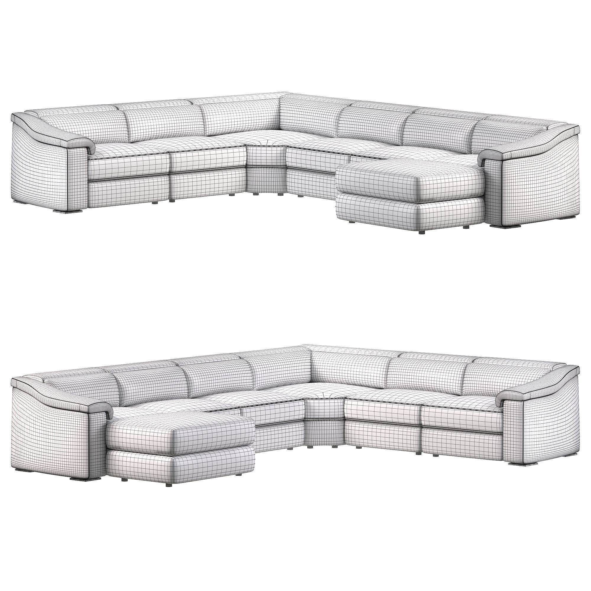 Brick Sofa by natuzzi 3D model_3