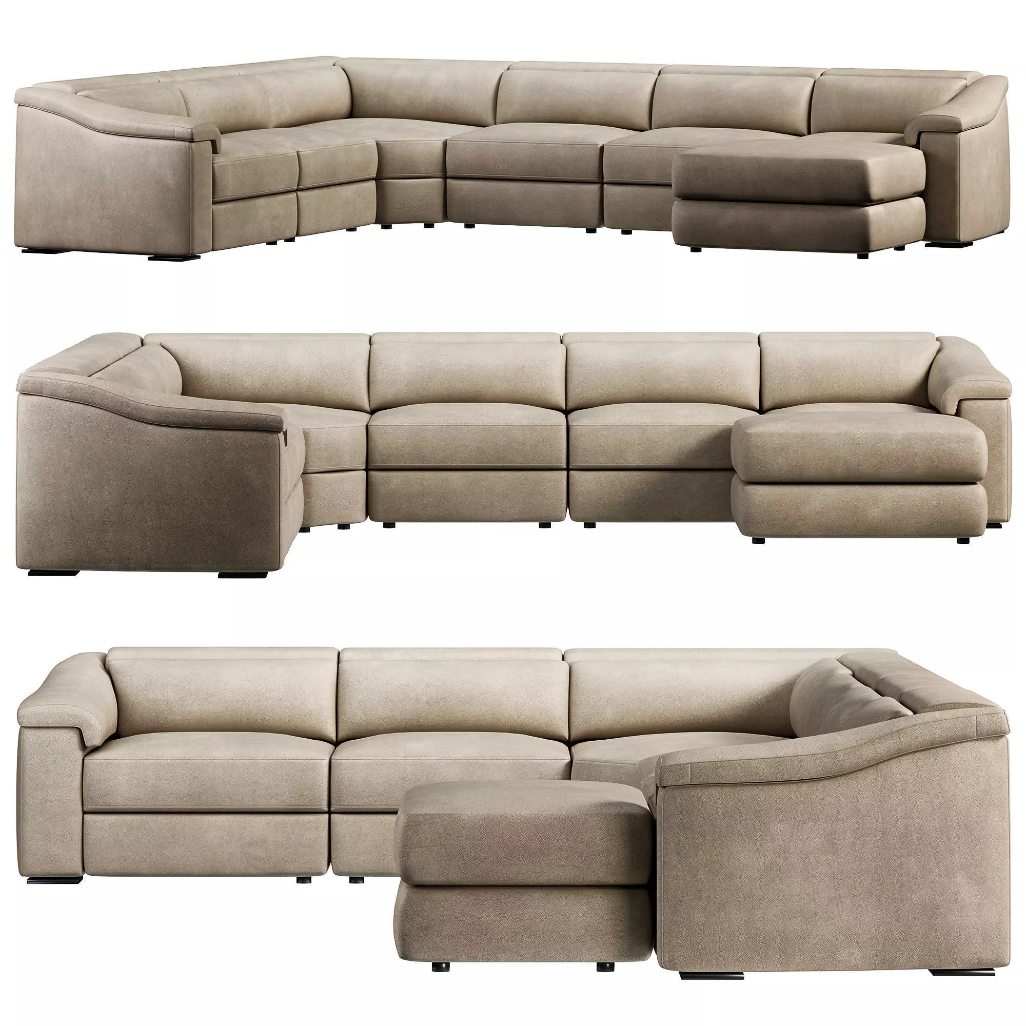 Brick Sofa by natuzzi 3D model_0