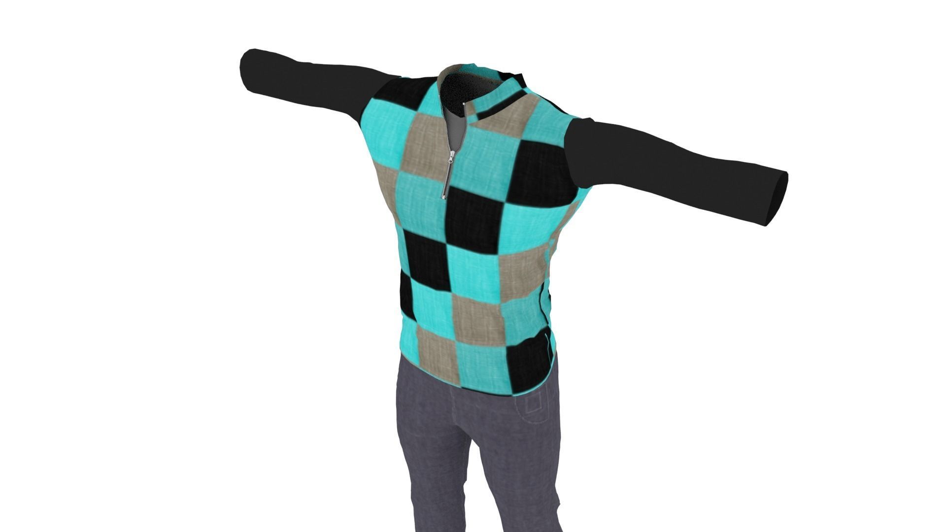 Man Clothing Low-poly 3D model_3