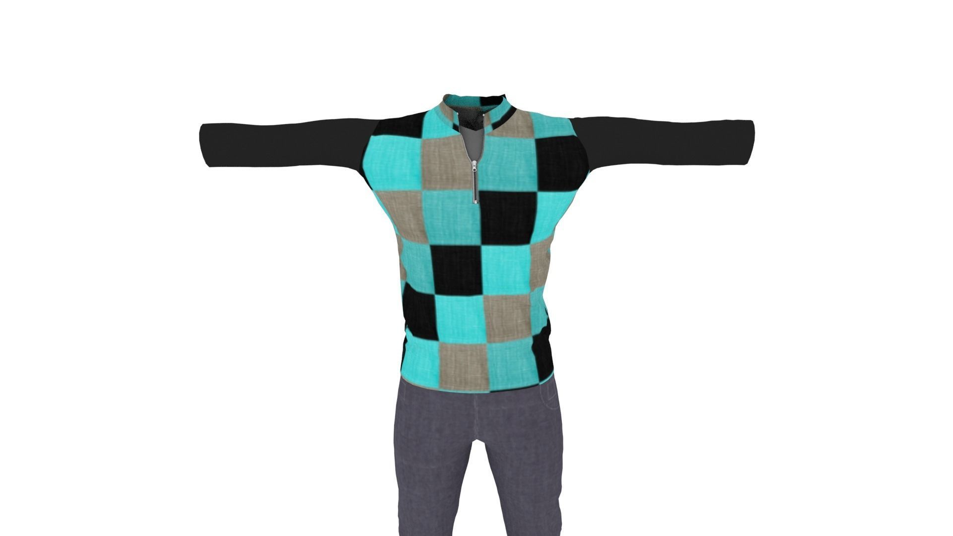 Man Clothing Low-poly 3D model_5