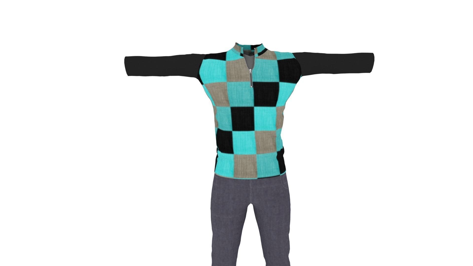 Man Clothing Low-poly 3D model_2