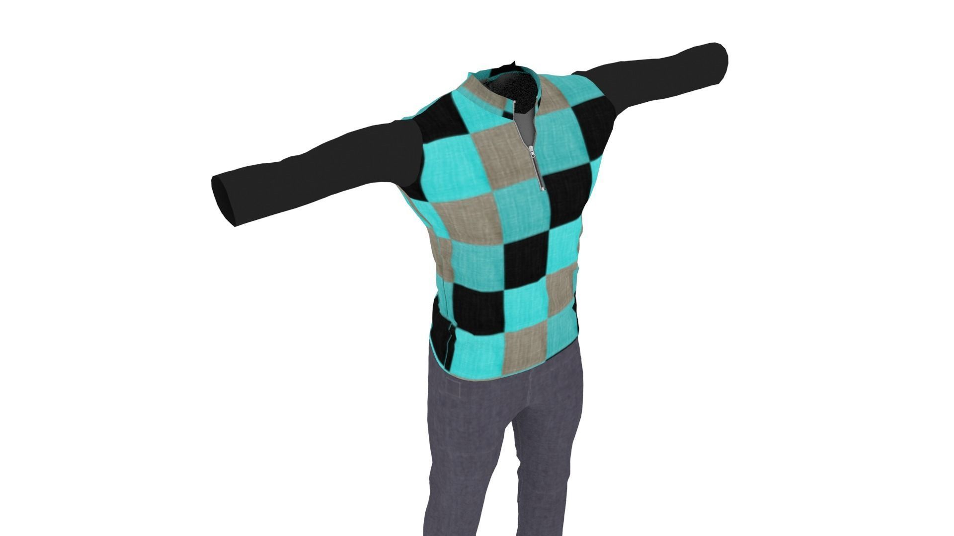 Man Clothing Low-poly 3D model_4