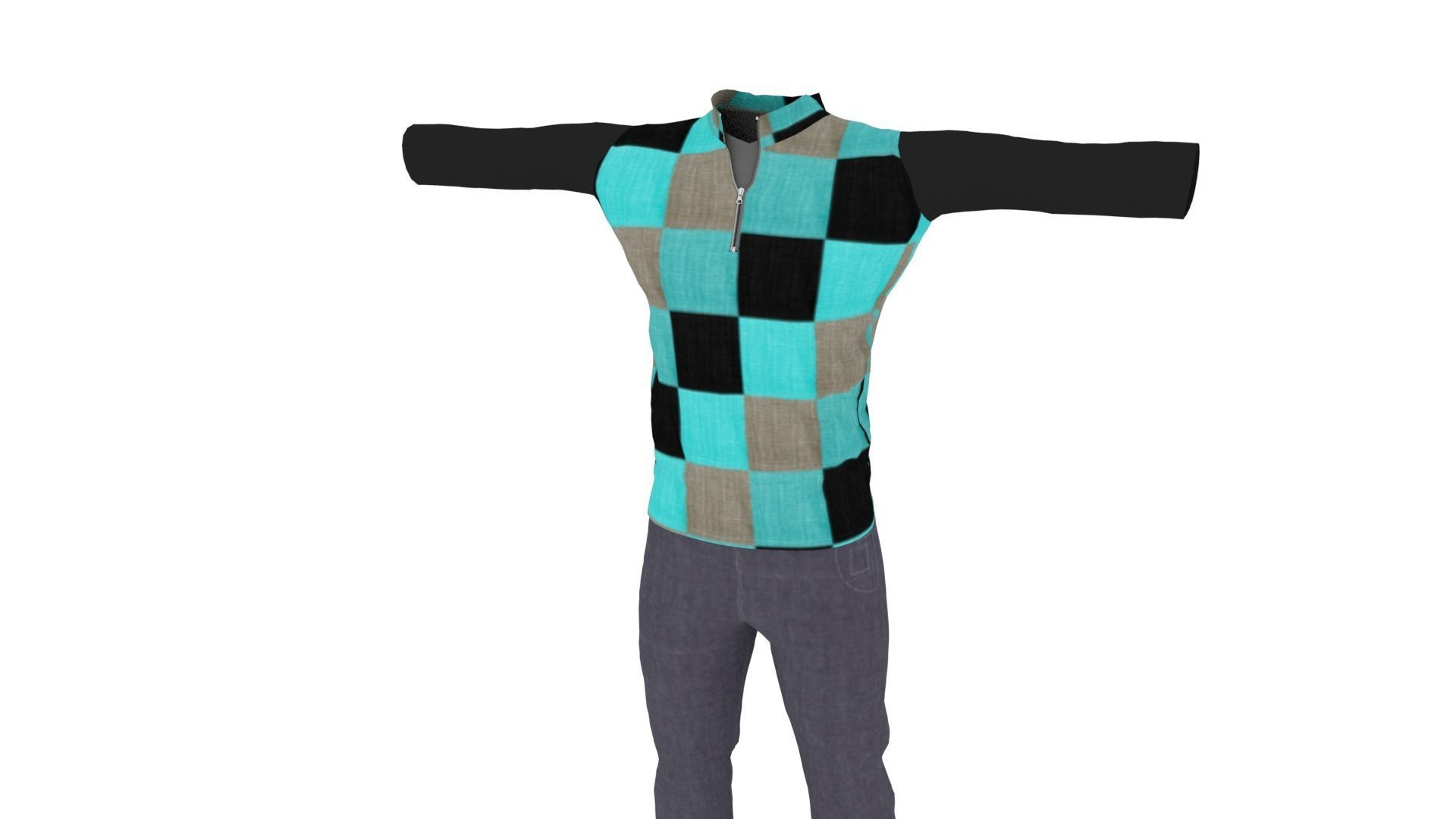 Man Clothing Low-poly 3D model_1