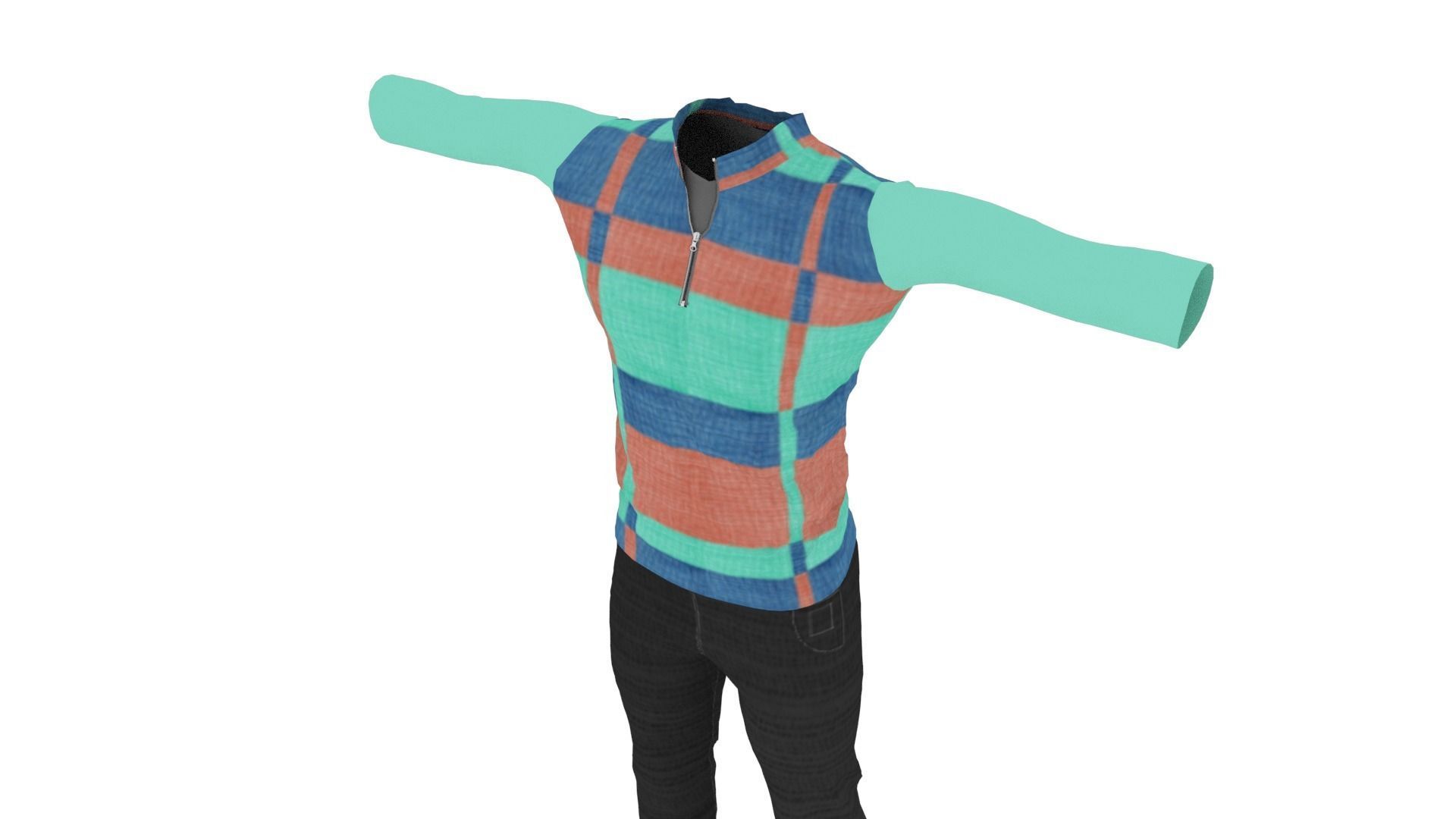 Man Clothing Low-poly 3D model_3